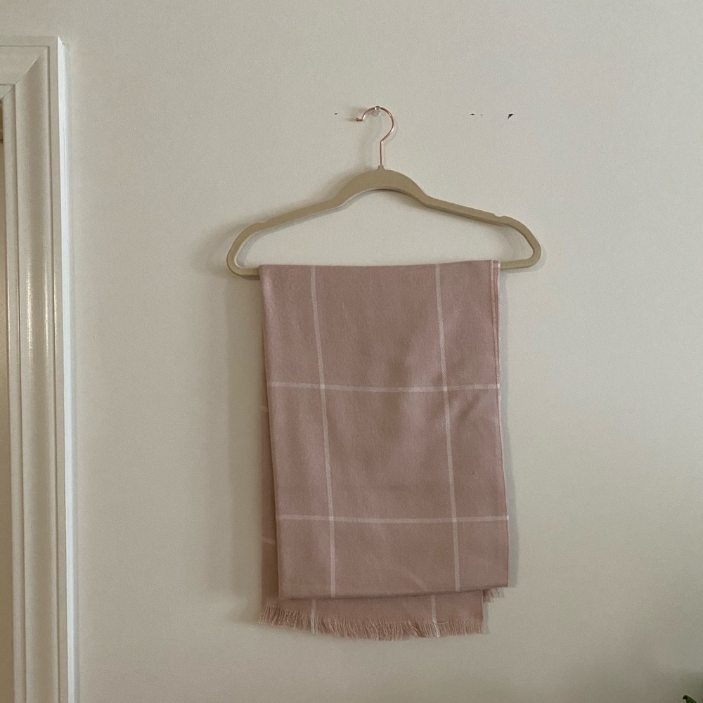 LOFT Light Pink Gridline Scarf